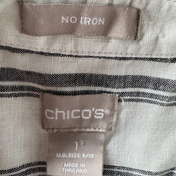 Chico's 100% linen women's no iron button front sleeveless tunic size Chico's 1 - Picture 4 of 8